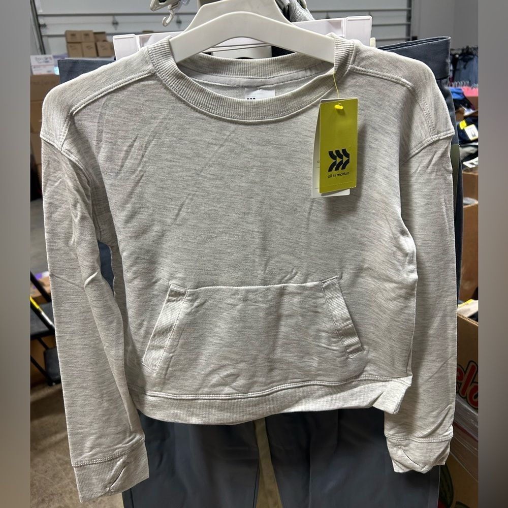 All in Motion Light Gray Crewneck Sweatshirt